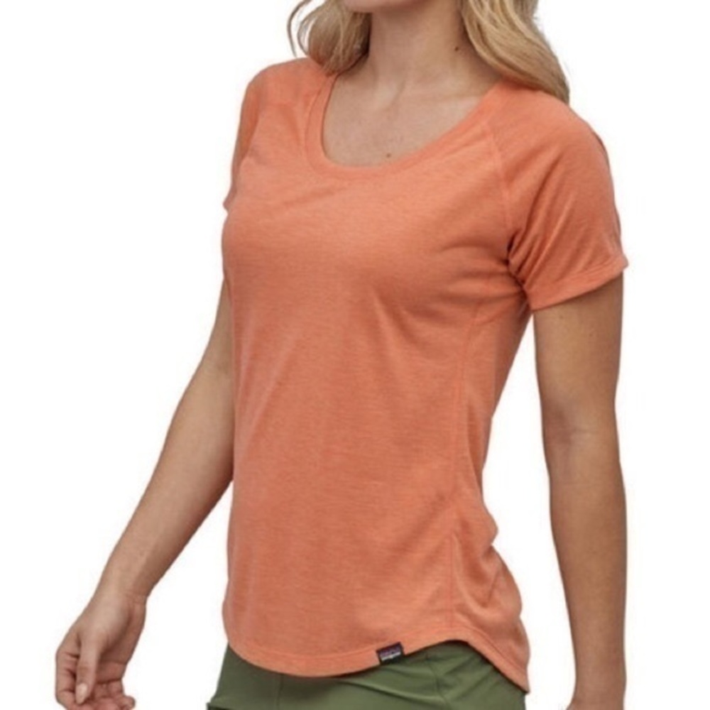Patagonia Capilene Cool Trail orange tee size large